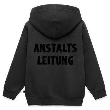 Anstalts Leitung - Kinder Premium Organic Zip Hoodie - Schwarz - Hinten - AI Model Kid Male (0cm)
