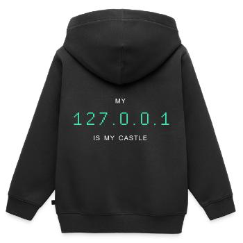 Linux T-Shirt für Linux Geeks - Kinder Premium Organic Zip Hoodie - Schwarz - Hinten - AI Model Kid Male (0cm)