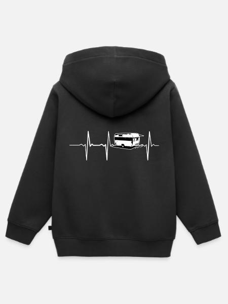 Camping Design - Kinder Premium Organic Zip Hoodie - Schwarz