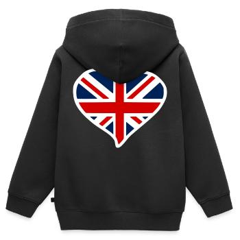 Union Jack - Sweat Premium à capuche zippé enfant bio - noir - Dos - AI Model Kid Male (0cm)