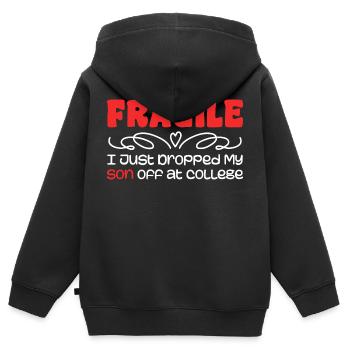 I Just Dropped My Son At College Drop Off For Moms - Sweat Premium à capuche zippé enfant bio - noir - Dos - AI Model Kid Male (0cm)