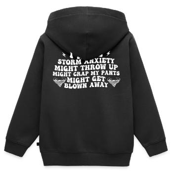 ich habe Angst vor Gewittern und muss mich übergeben - Kinder Premium Organic Zip Hoodie - Schwarz - Hinten - AI Model Kid Male (0cm)