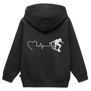 Skateboarder ECG Skateboard Skater Skate Skateing - Sweat Premium à capuche zippé enfant bio - noir - Dos - AI Model Kid Male (0cm)