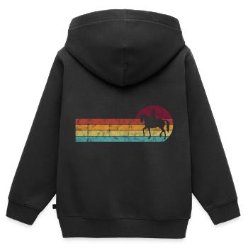 Dressur Dressurreiten Dressurreiter Reiten Pferd - Kinder Premium Organic Zip Hoodie - Schwarz - Hinten - AI Model Kid Male (0cm)