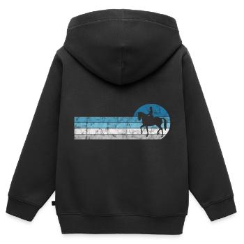 Dressur Dressurreiten Dressurreiter Reiten Pferd - Kinder Premium Organic Zip Hoodie - Schwarz - Hinten - AI Model Kid Male (0cm)