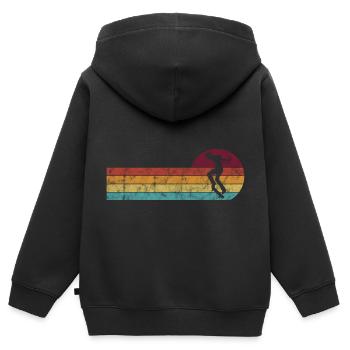 Skateboarder Skateboard Skater Skate Skateing - Sweat Premium à capuche zippé enfant bio - noir - Dos - AI Model Kid Male (0cm)