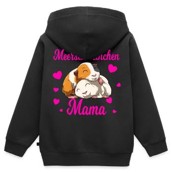 Meerschweinchen Mama für einen Meerschweinchen - Kinder Premium Organic Zip Hoodie - Schwarz - Hinten - AI Model Kid Male (0cm)