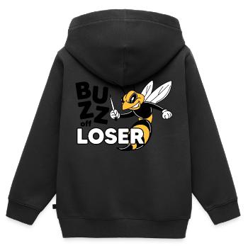 Biene und Verlierer - Kinder Premium Organic Zip Hoodie - Schwarz - Hinten - AI Model Kid Male (0cm)