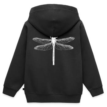 Libelle - Kinder Premium Organic Zip Hoodie - Schwarz - Hinten - AI Model Kid Male (0cm)