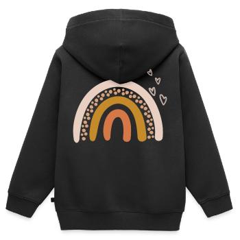 rainbow - Sweat Premium à capuche zippé enfant bio - noir - Dos - AI Model Kid Male (0cm)