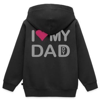 I love my Dad I love my Daddy - Kinder Premium Organic Zip Hoodie - Schwarz - Hinten - AI Model Kid Male (0cm)