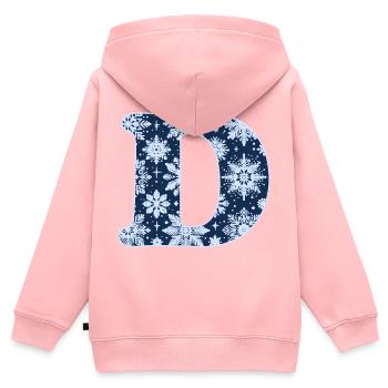 Letter D Snowflakes - Kids Premium Organic Zip-up Hoodie - rose - Back - AI Model Kid Female (0cm)