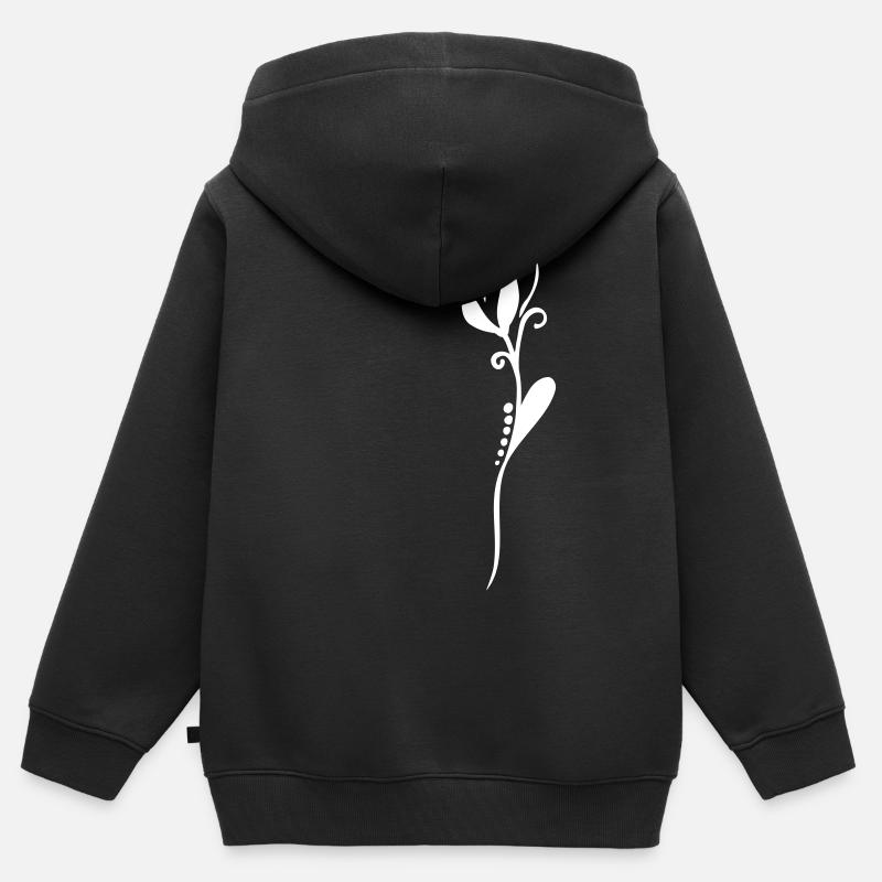 Tulipe fleur vrille fleur vrille décoration - Sweat Premium à capuche zippé enfant bio - noir