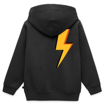 Blitz - Leistung - Strom - Kinder Premium Organic Zip Hoodie - Schwarz - Hinten - AI Model Kid Male (0cm)