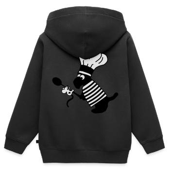 Freunde kochen Hund Maus - Kinder Premium Organic Zip Hoodie - Schwarz - Hinten - AI Model Kid Male (0cm)