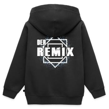Der Remix Partnermotiv - Kinder Premium Organic Zip Hoodie - Schwarz - Hinten - AI Model Kid Male (0cm)