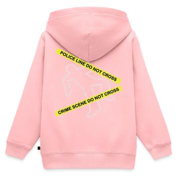Crime scene set - Sweat Premium à capuche zippé enfant bio - rose - Dos - AI Model Kid Female (0cm)