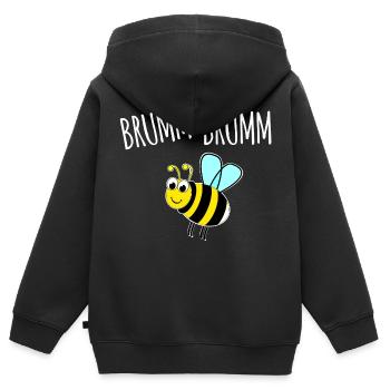 Bourdon bourdon - Sweat Premium à capuche zippé enfant bio - noir - Dos - AI Model Kid Male (0cm)
