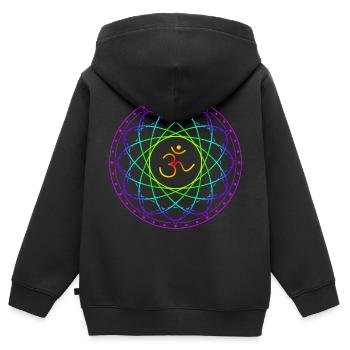 Heilige Geometrie mit Om Symbol - Kinder Premium Organic Zip Hoodie - Schwarz - Hinten - AI Model Kid Male (0cm)