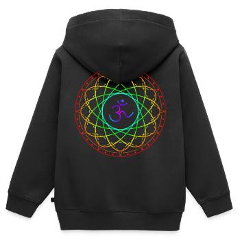 Heilige Geometrie mit Om Symbol - Kinder Premium Organic Zip Hoodie - Schwarz - Hinten - AI Model Kid Male (0cm)