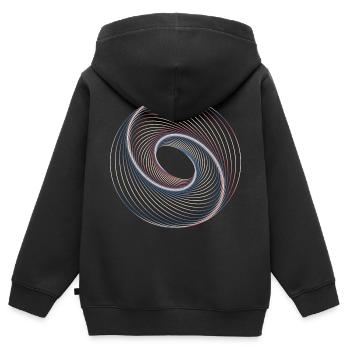 Spirale de géométrie sacrée - Sweat Premium à capuche zippé enfant bio - noir - Dos - AI Model Kid Male (0cm)