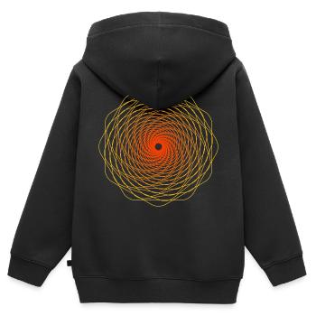 Heilige Geometrie Spiralle Sonne - Kinder Premium Organic Zip Hoodie - Schwarz - Hinten - AI Model Kid Male (0cm)
