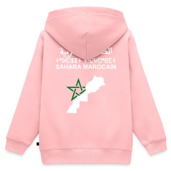 Sahara marocain - Sweat Premium à capuche zippé enfant bio - rose - Dos - AI Model Kid Female (0cm)