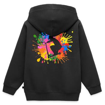 Stunt Scooter - Kinder Premium Organic Zip Hoodie - Schwarz - Hinten - AI Model Kid Male (0cm)