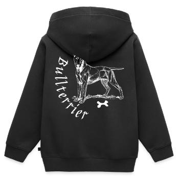 Bullterrier - Kinder Premium Organic Zip Hoodie - Schwarz - Hinten - AI Model Kid Male (0cm)