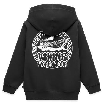 Vikings - Sweat Premium à capuche zippé enfant bio - noir - Dos - AI Model Kid Male (0cm)