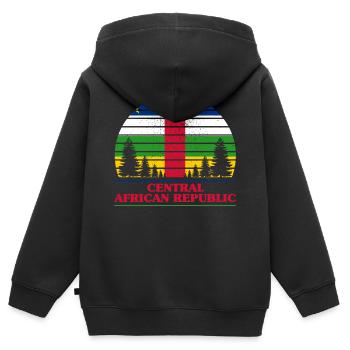 Zentralafrikanische Republik - Kinder Premium Organic Zip Hoodie - Schwarz - Hinten - AI Model Kid Male (0cm)