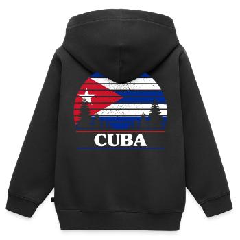 Cuba - Sweat Premium à capuche zippé enfant bio - noir - Dos - AI Model Kid Male (0cm)