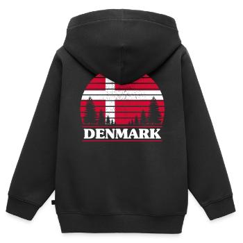 Danemark - Sweat Premium à capuche zippé enfant bio - noir - Dos - AI Model Kid Male (0cm)