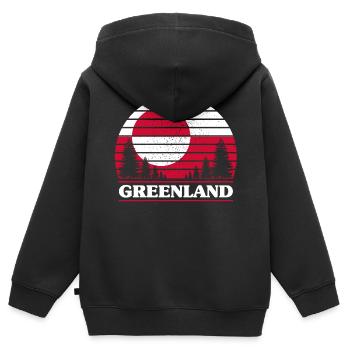 Groenland - Sweat Premium à capuche zippé enfant bio - noir - Dos - AI Model Kid Male (0cm)