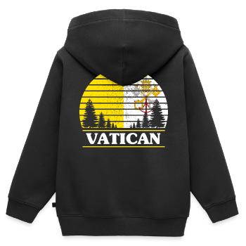 Vatican - Sweat Premium à capuche zippé enfant bio - noir - Dos - AI Model Kid Male (0cm)