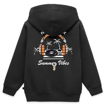 Sommer Musik - Kinder Premium Organic Zip Hoodie - Schwarz - Hinten - AI Model Kid Male (0cm)