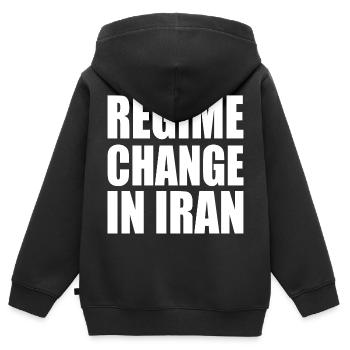 Regime change in iran - Kinder Premium Organic Zip Hoodie - Schwarz - Hinten - AI Model Kid Male (0cm)