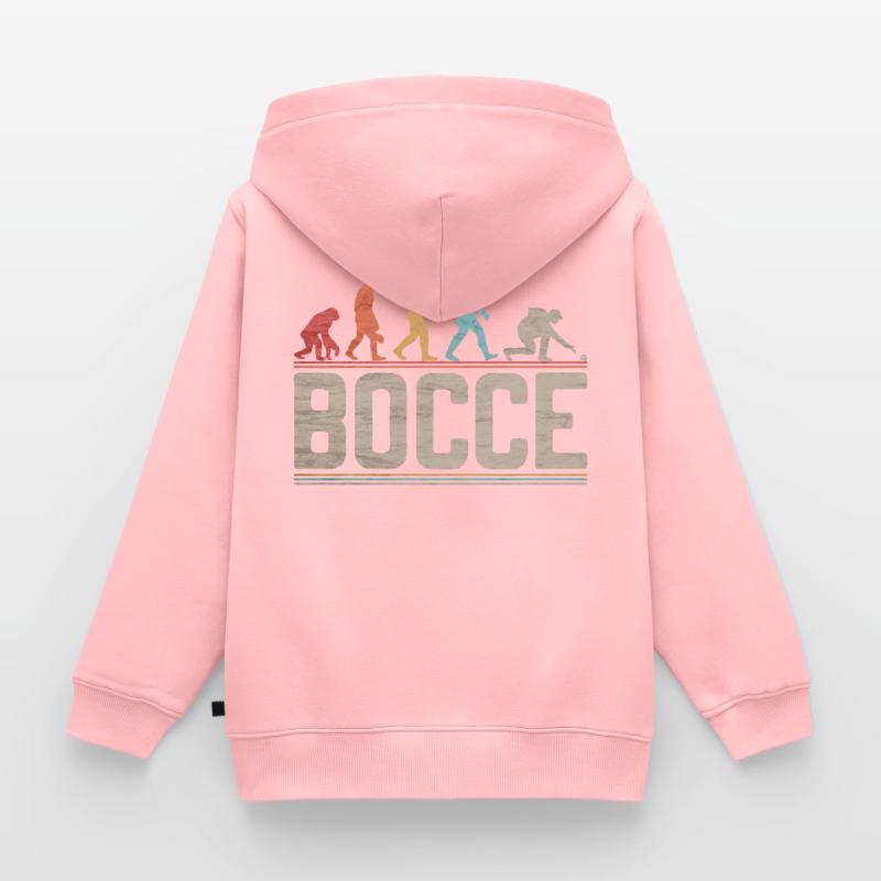 Bocce Evolution Evolution des Bocce Spielers Kinder Premium Organic Zip Hoodie