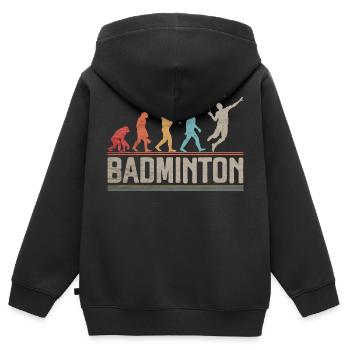 Entwicklung von Badminton Funny Shuttlecocks Birdie - Kinder Premium Organic Zip Hoodie - Schwarz - Hinten - AI Model Kid Male (0cm)