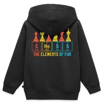 Fun Chess mit Elementen des Periodensystems - Kinder Premium Organic Zip Hoodie - Schwarz - Hinten - AI Model Kid Male (0cm)