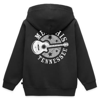 Memphis, Tennessee, Gitarre - Kinder Premium Organic Zip Hoodie - Schwarz - Hinten - AI Model Kid Male (0cm)