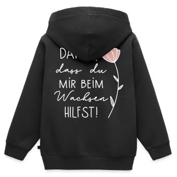 Geschenk für Erzieherin - Kinder Premium Organic Zip Hoodie - Schwarz - Hinten - AI Model Kid Male (0cm)