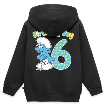 Birthday Boy 6. Geburtstag - Kinder Premium Organic Zip Hoodie - Schwarz - Hinten - AI Model Kid Male (0cm)