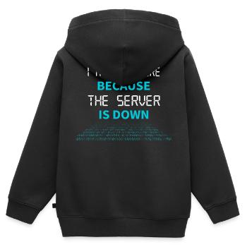 Erreur de téléchargement du serveur Nerd Coder 404 - Sweat Premium à capuche zippé enfant bio - noir - Dos - AI Model Kid Male (0cm)