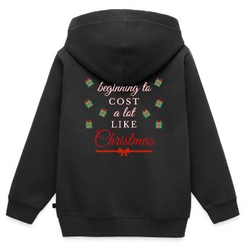 Es fängt an wie Weihnachten zu kosten lustig - Kinder Premium Organic Zip Hoodie - Schwarz - Hinten - AI Model Kid Male (0cm)