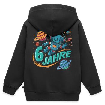 6 Jahre Kleiner Roboter als Astronaut im Weltraum - Kinder Premium Organic Zip Hoodie - Schwarz - Hinten - AI Model Kid Male (0cm)