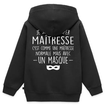 Eine Supermeisterin - Beeindruckende Herrin - Kinder Premium Organic Zip Hoodie - Schwarz - Hinten - AI Model Kid Male (0cm)