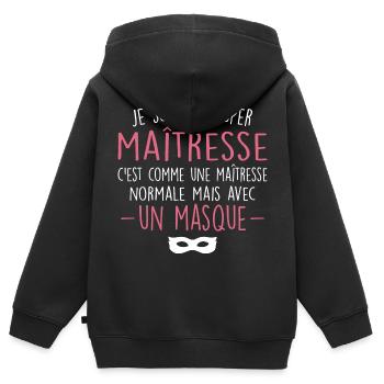 Eine Supermeisterin - Beeindruckende Herrin - Kinder Premium Organic Zip Hoodie - Schwarz - Hinten - AI Model Kid Male (0cm)