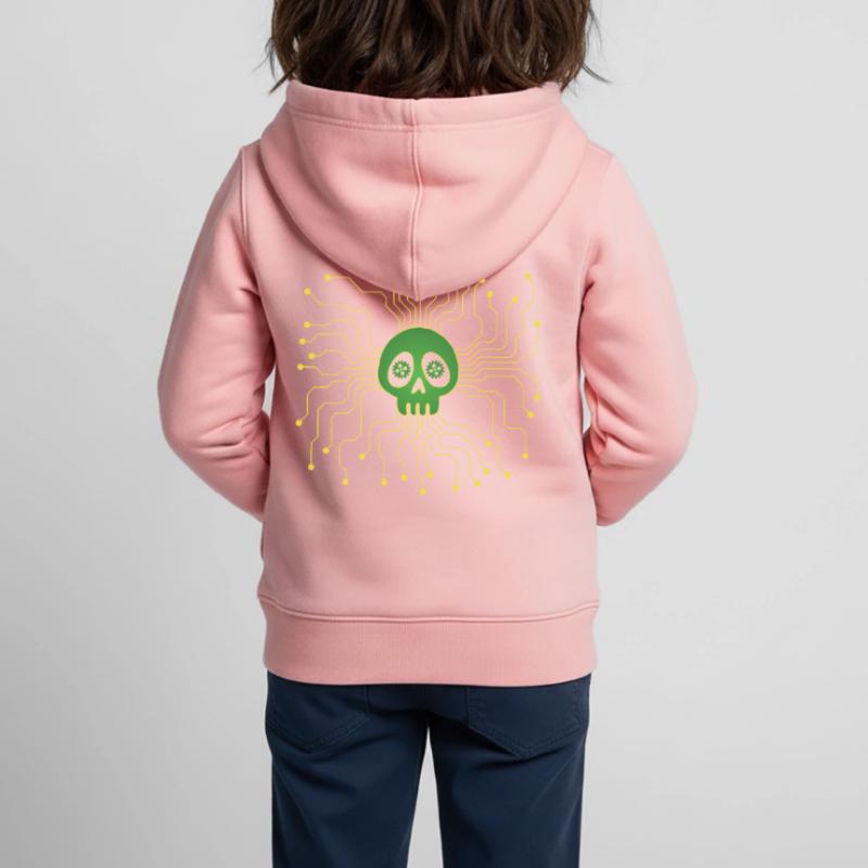 Microprocessor skull Kids Premium Organic Zip-up Hoodie