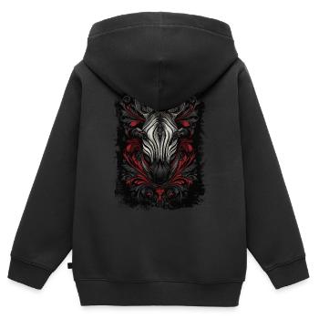 Zebra - Kinder Premium Organic Zip Hoodie - Schwarz - Hinten - AI Model Kid Male (0cm)